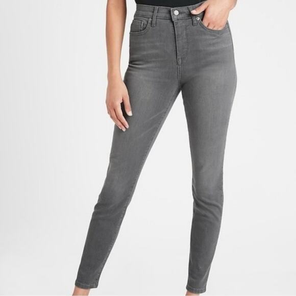 Banana Republic Gray Skinny Jean High Rise Stretch Comfort Size 30/10 - Picture 1 of 15